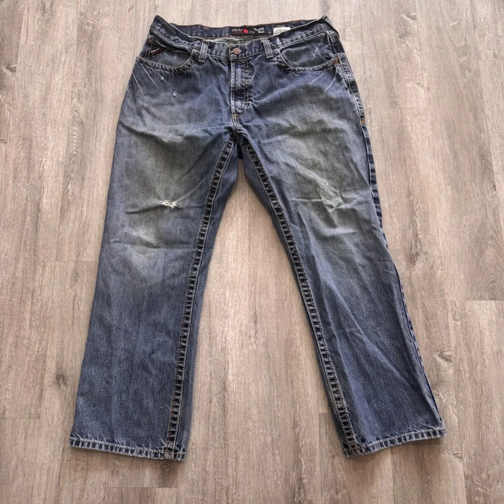Ariat FR M4 Relaxed Boot Cut Jeans Mens 36x30 Flame Resistant Blue Denim 100503